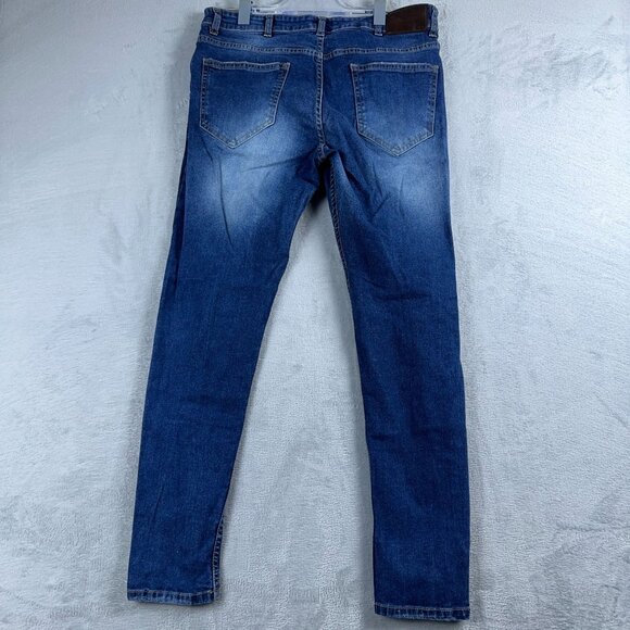 Nuon Rodeo Crop Jeans Distressed Medium Wash Mid Rise Women's Blue Size W34 - Picture 2 of 12